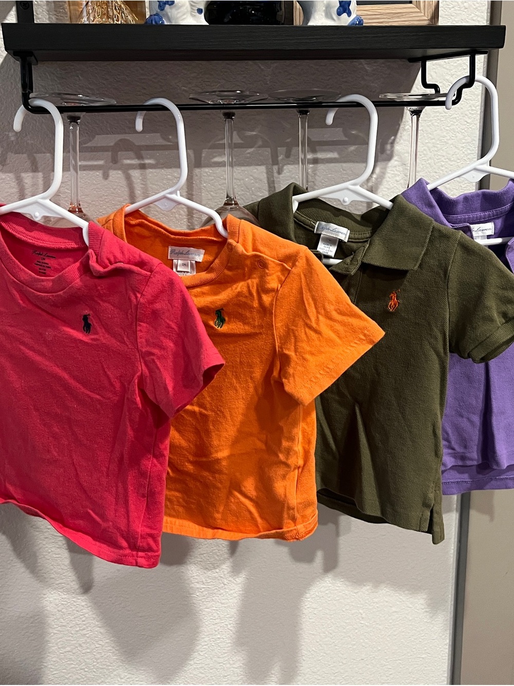 Polo by Ralph Lauren Kids Polo Tops in Pink, Orange, Olive, Purple